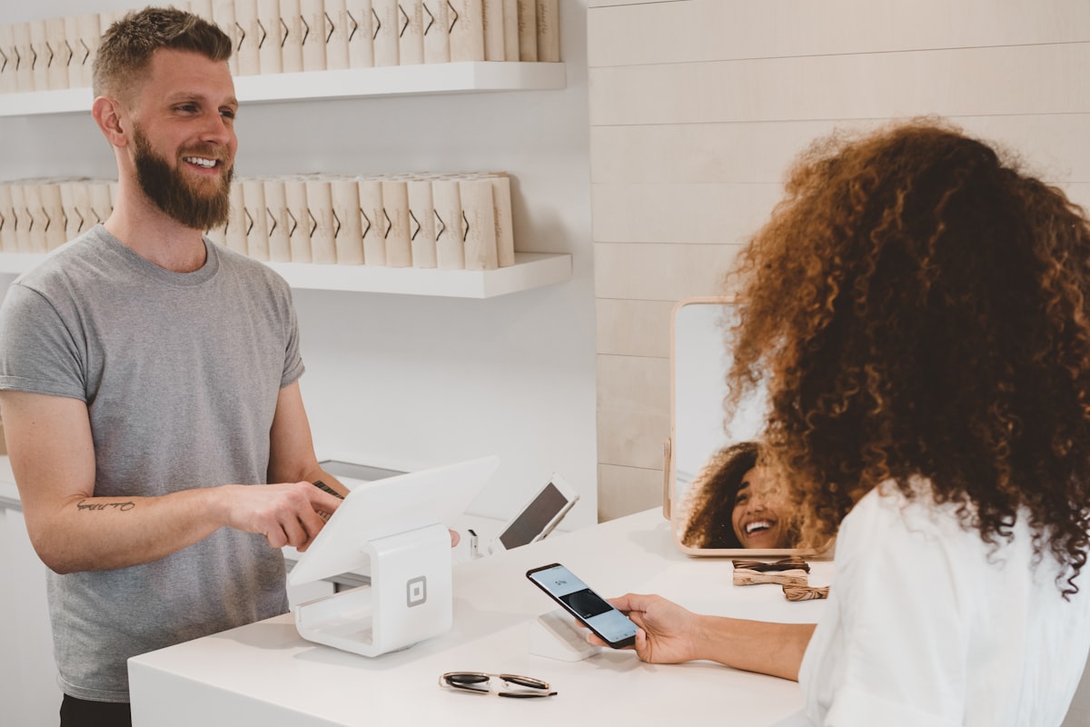 Customer shopping online on a mobile phone